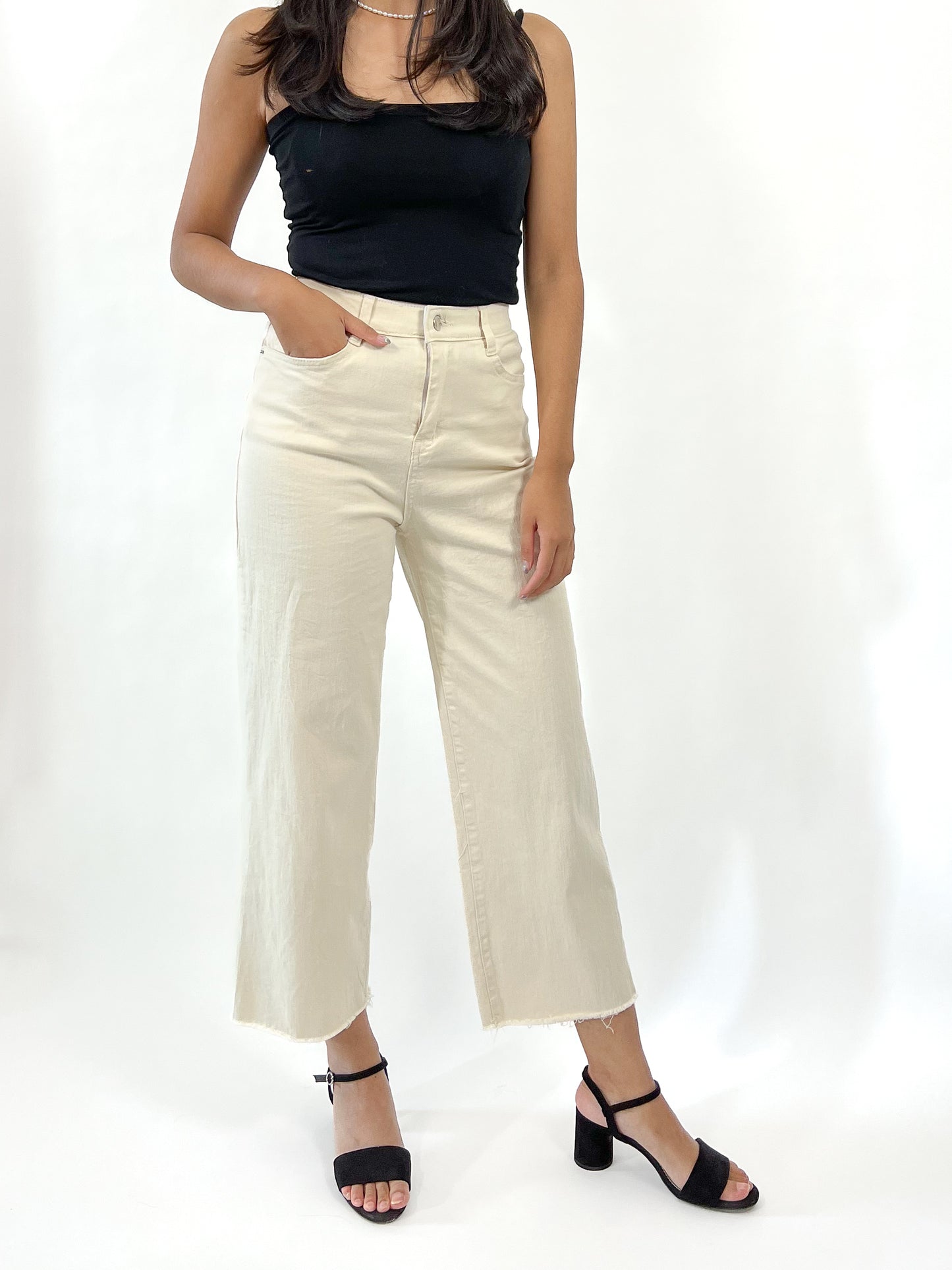 High waist wide ankle jeans