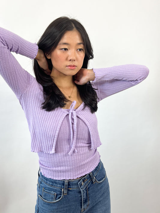 Ribbstickad överdelsset