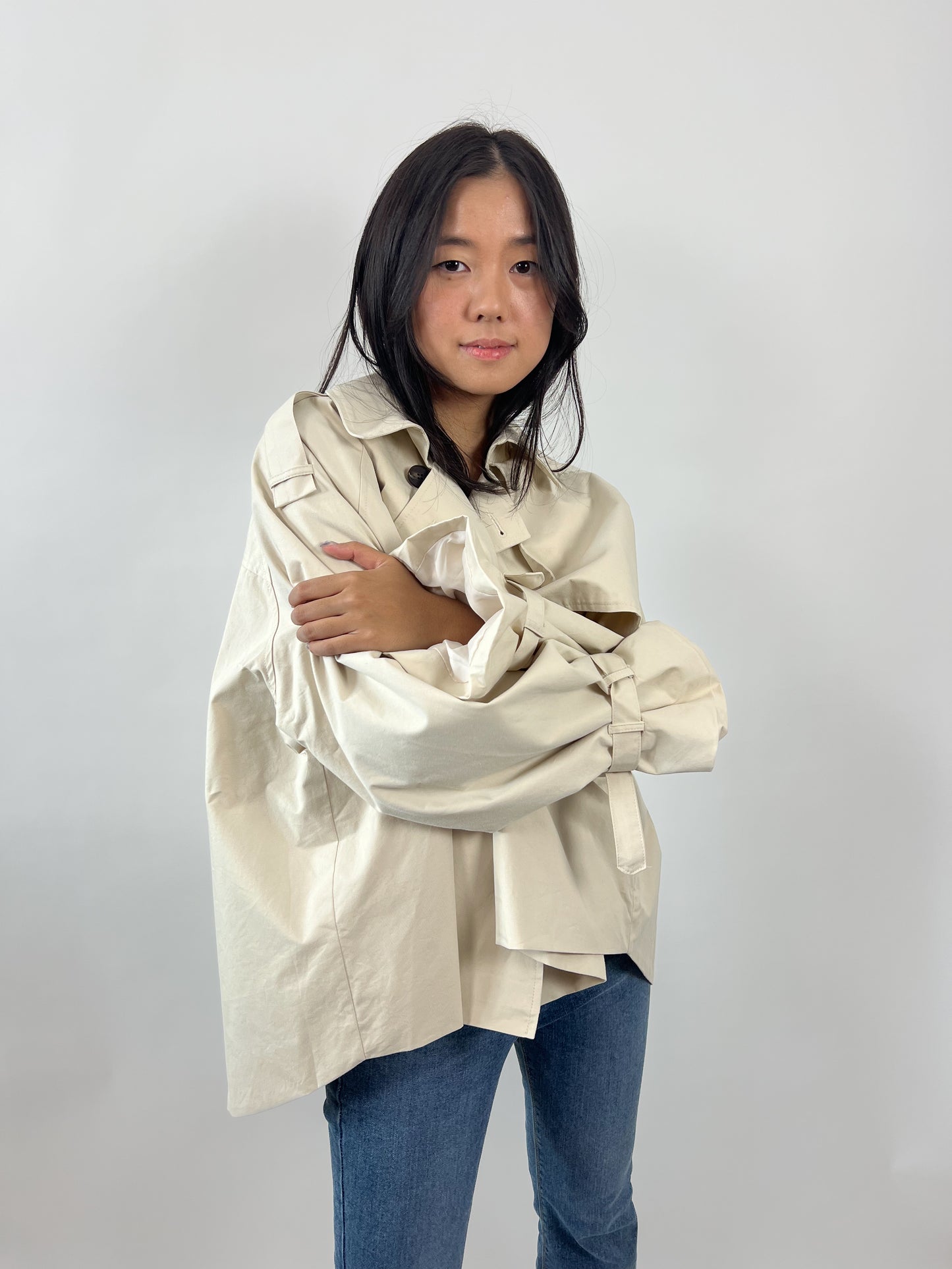 Kort oversized trenchcoat